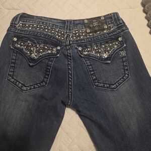 Miss Me Dark Blue Embellished Jeans